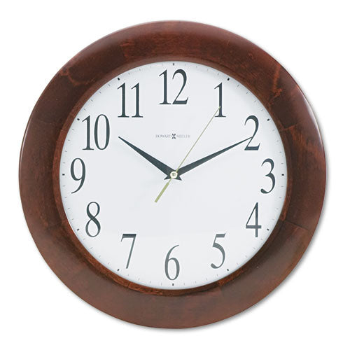 Image of Howard Miller® Corporate Wall Clock, 12.75" Overall Diameter, Cherry Case, 1 Aa (sold Separately)