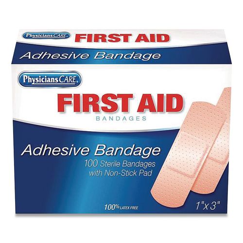 Image of First Aid Only Adhesive Plastic Bandages, 1 X 3, 100/box
