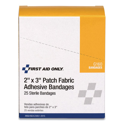 Image of First Aid Only Heavy Woven Adhesive Bandages, Strip, 2 X 3, 25/box