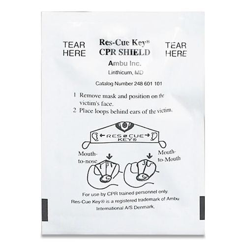 Image of First Aid Only CPR Face Shield with Elastic Ear Bands, Fits Adults and Children