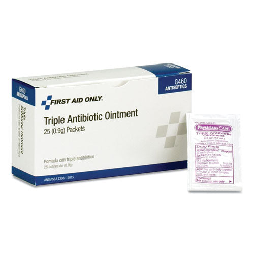 Image of First Aid Only Triple Antibiotic Ointment, 0.03 Oz Packet, 25/box