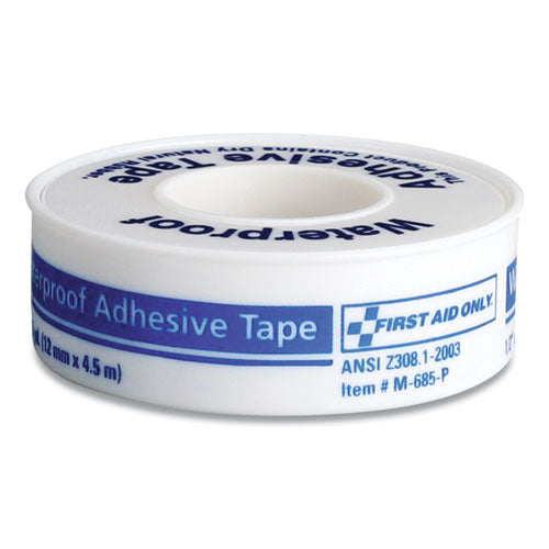 Image of First Aid Only Waterproof-Adhesive Medical Tape with Dispenser, Acrylic, 0.5" x 15 ft, White