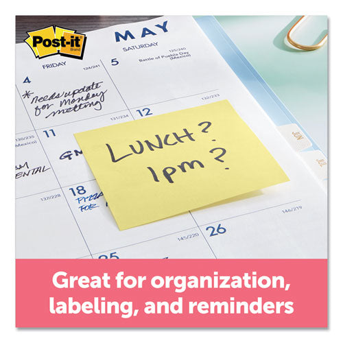 Image of Post-it® Notes Original Pads in Canary Yellow, 3" x 3", 100 Sheets/Pad, 12 Pads/Pack