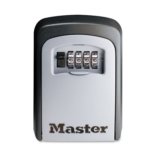 Image of Master Lock® Locking Combination 5 Key Steel Box, 3.25" Wide, Black/Silver