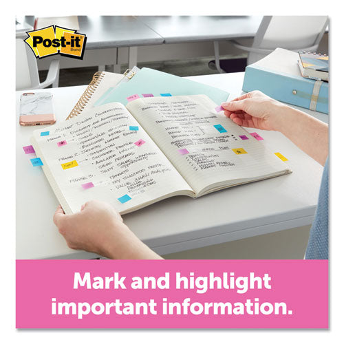 Image of Post-it® Flags Page Flags In Portable Dispenser, Assorted Brights, 60 Flags/pack