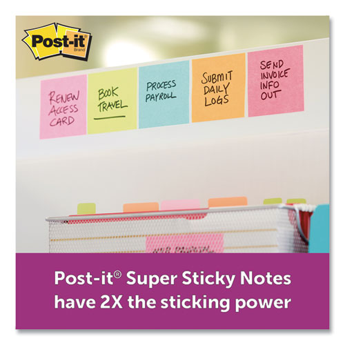 Image of Post-it® Notes Super Sticky Pads in Supernova Neon Collection Colors, 2" x 2", 90 Sheets/Pad, 8 Pads/Pack