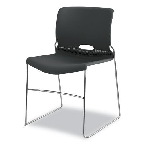 Image of HON® Olson Stacker High Density Chair, Supports Up to 300 lb, 17.75" Seat Height, Lava Seat, Lava Back, Chrome Base, 4/Carton