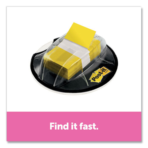 Image of Post-it® Flags Page Flags in Desk Grip Dispenser, 1 x 1.75, Yellow, 200/Dispenser