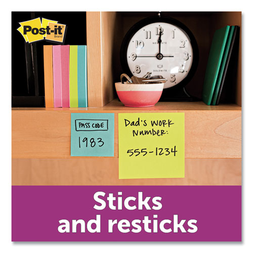 Image of Post-it® Notes Super Sticky Pads in Supernova Neon Collection Colors, 2" x 2", 90 Sheets/Pad, 8 Pads/Pack