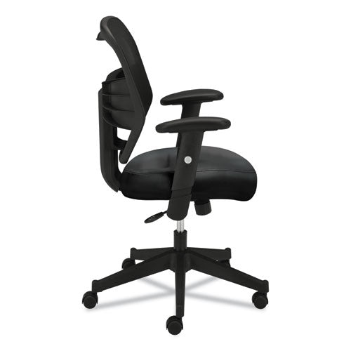 Image of HON® Vl531 Mesh High-Back Task Chair With Adjustable Arms, Supports Up To 250 Lb, 18" To 22" Seat Height, Black