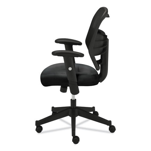Image of HON® Vl531 Mesh High-Back Task Chair With Adjustable Arms, Supports Up To 250 Lb, 18" To 22" Seat Height, Black