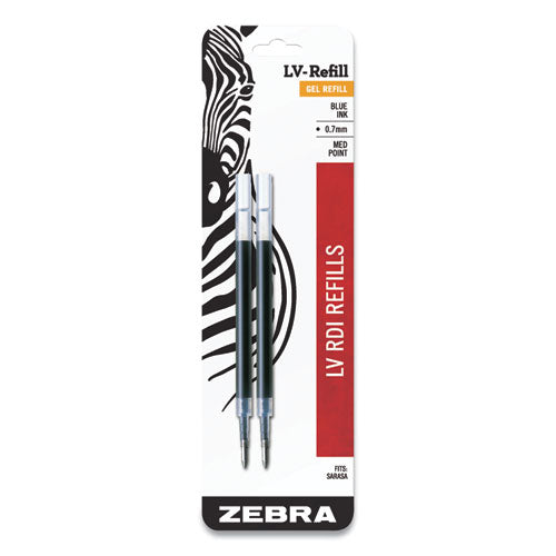 Image of Zebra® Jf Refill For Jimnie, Sarasa, Ecosarasa, Orbitz, Z-Grip And Gr8 Gel Roller Ball Pens, Medium Conical Tip, Blue Ink, 2/pack