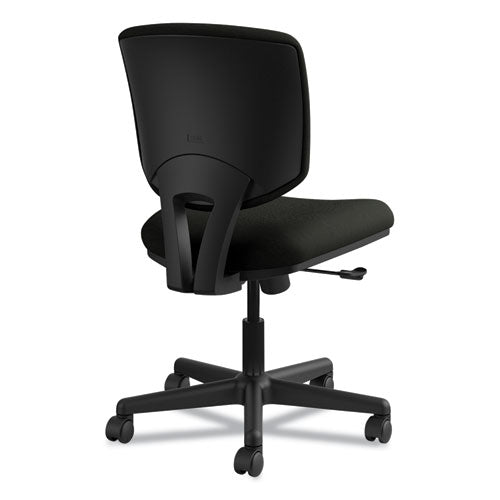Image of HON® Volt Series Leather Task Chair, Supports Up To 250 Lb, 18" To 22.25" Seat Height, Black
