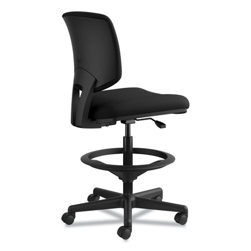 Image of HON® Volt Series Adjustable Task Stool, Supports Up To 275 Lb, 22.88" To 32.38" Seat Height, Black