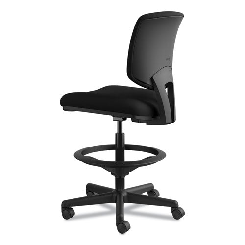 Image of HON® Volt Series Adjustable Task Stool, Supports Up To 275 Lb, 22.88" To 32.38" Seat Height, Black