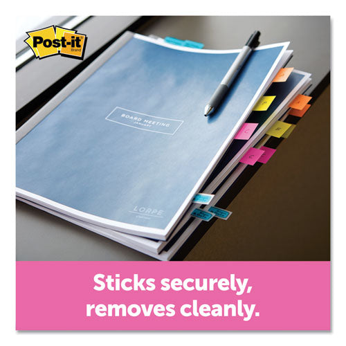 Image of Post-it® Flags Page Flags in Desk Grip Dispenser, 1 x 1.75, Yellow, 200/Dispenser
