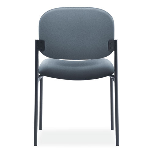 Image of HON® VL606 Stacking Guest Chair without Arms, Fabric Upholstery, 21.25" x 21" x 32.75", Charcoal Seat, Charcoal Back, Black Base