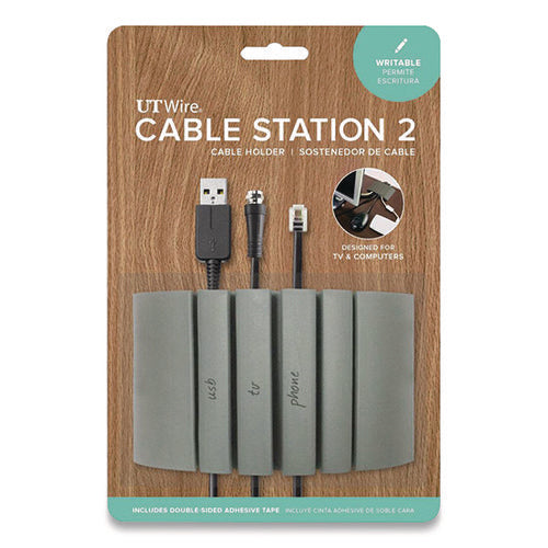 Image of UT Wire® Cable Station 2, 4.75" X 2.75" Gray