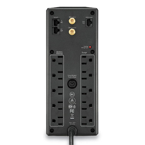 Image of APC® BX1500M Back-UPS PRO BX Series Compact Tower Battery Backup System, 10 Outlets, 1,500 VA, 789 J