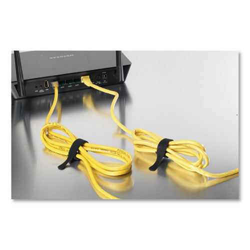 Image of VELCRO® Brand One-Wrap Pre-Cut Thin Ties, 0.25" X 8", Black, 25/pack