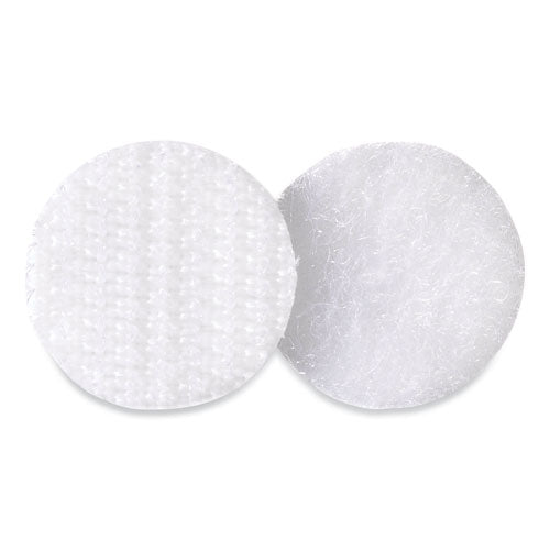 Image of VELCRO® Brand Sticky-Back Fasteners, Removable Adhesive, 0.63" Dia, White, 15/pack