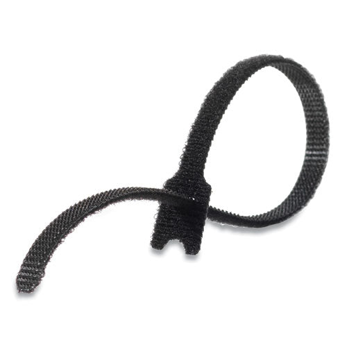 Image of VELCRO® Brand One-Wrap Pre-Cut Thin Ties, 0.25" X 8", Black, 25/pack