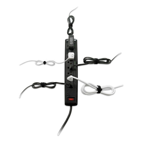 Image of VELCRO® Brand One-Wrap Pre-Cut Thin Ties, 0.5" X 15", Black/gray, 30/pack