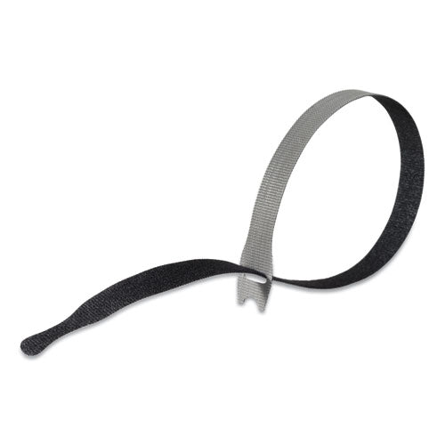Image of VELCRO® Brand One-Wrap Pre-Cut Thin Ties, 0.5" X 15", Black/gray, 30/pack