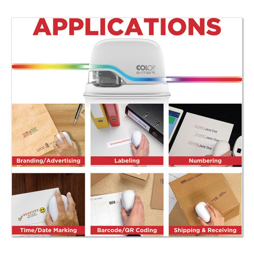 Image of Colop® e-mark Digital Marking Device, Customizable Size And Message With Images, White