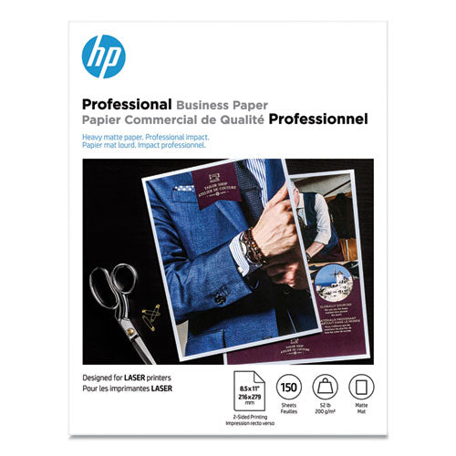 Image of HP Professional Business Paper, 52 lb Bond Weight, 8.5 x 11, Matte White, 150/Pack