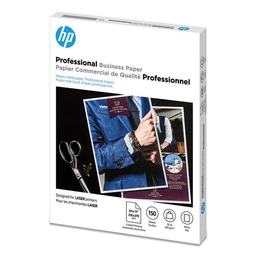 Image of HP Professional Business Paper, 52 lb Bond Weight, 8.5 x 11, Matte White, 150/Pack