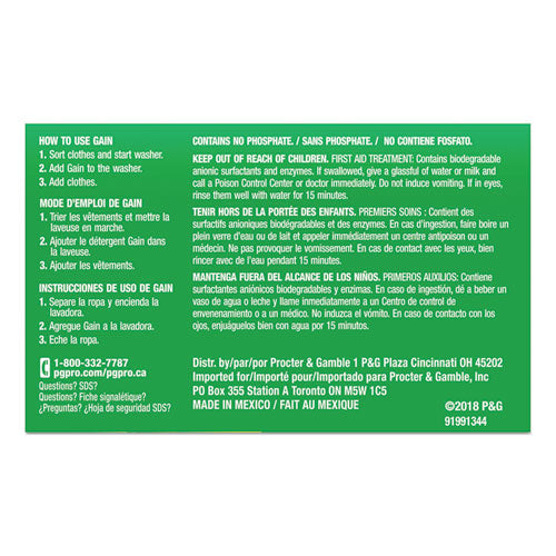 Image of Gain® Powder Laundry Detergent, Original Scent, 1.8 Oz Box, 156 Boxes/carton