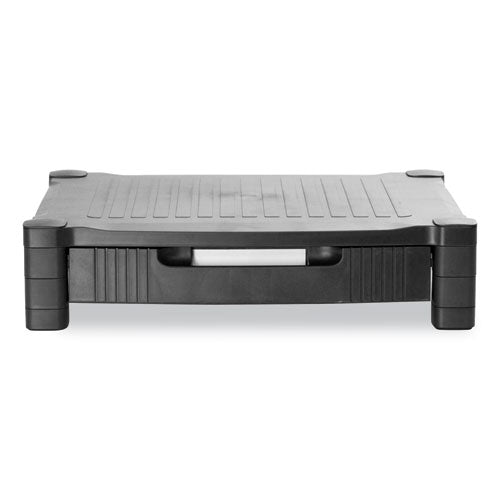 Image of Mind Reader Monitor Stand Riser with Drawer, 17" x 13" x 3.75", Black, Supports 22 lbs