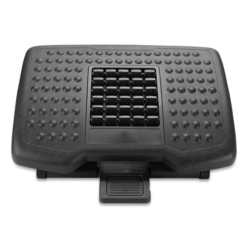 Image of Mind Reader Adjustable Height Footrest with Rollers for Massage, 18w x 14d x 4.25h, Black