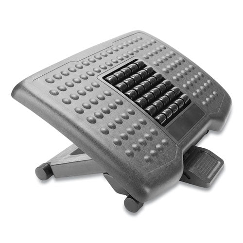 Image of Mind Reader Adjustable Height Footrest with Rollers for Massage, 18w x 14d x 4.25h, Black