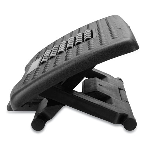 Image of Mind Reader Adjustable Height Footrest with Rollers for Massage, 18w x 14d x 4.25h, Black
