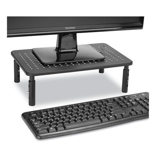 Image of Mind Reader Adjustable Rectangular Monitor Stand, 14" x 9" x 3.25" to 5.25", Black, Supports 44 lbs