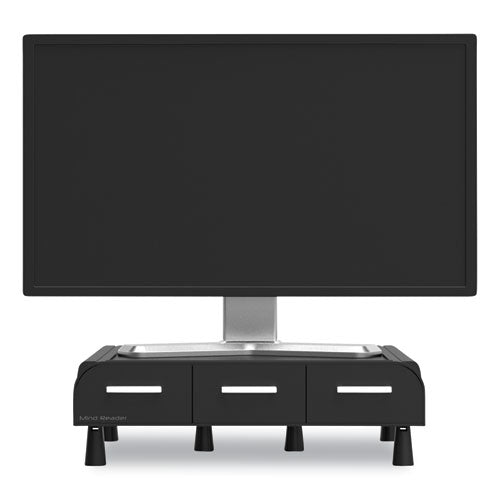 Image of Mind Reader Perch Monitor Stand and Desk Organizer, 13.46" x 12.87" x 2.72", Black/Silver