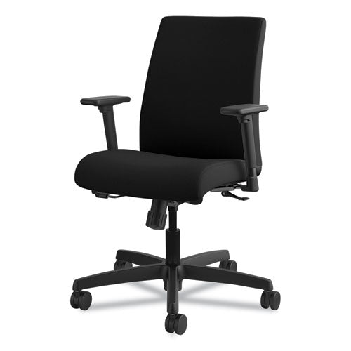 Image of HON® Ignition Series Fabric Low-Back Task Chair, Supports Up To 300 Lb, 17" To 21.5" Seat Height, Black