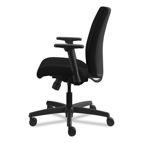 Image of HON® Ignition Series Fabric Low-Back Task Chair, Supports Up To 300 Lb, 17" To 21.5" Seat Height, Black