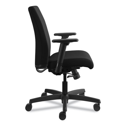 Image of HON® Ignition Series Fabric Low-Back Task Chair, Supports Up To 300 Lb, 17" To 21.5" Seat Height, Black