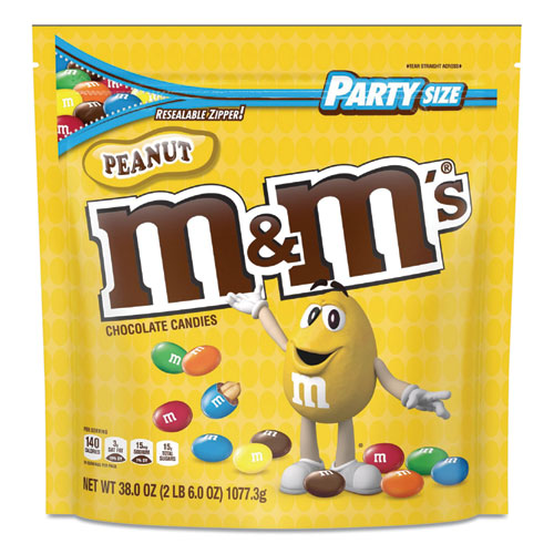 Image of M & M's® Milk Chocolate Candies, Milk Chocolate And Peanuts, 38 Oz Bag