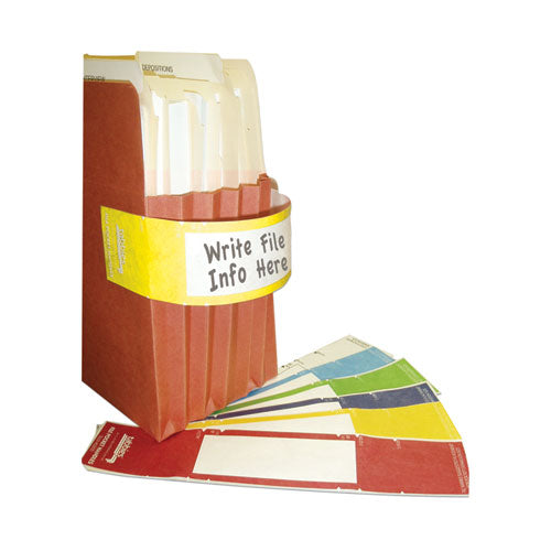 Image of Tabbies® File Pocket Handles, 9.63 X 2, Yellow/white, 4/sheet, 12 Sheets/pack