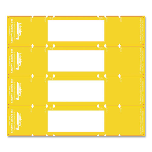 Image of Tabbies® File Pocket Handles, 9.63 X 2, Yellow/white, 4/sheet, 12 Sheets/pack