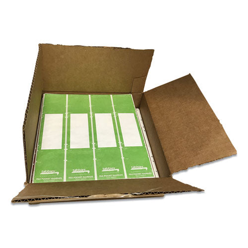 Image of Tabbies® File Pocket Handles, 9.63 x 2, Green/White, 4/Sheet, 12 Sheets/Pack