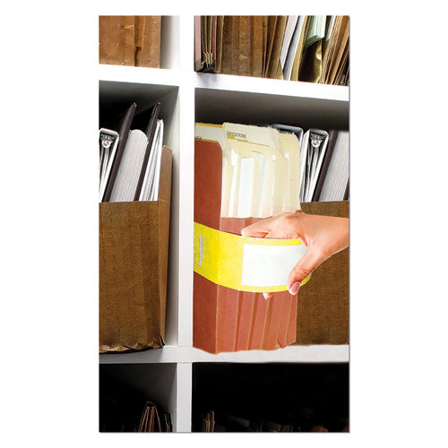 Image of Tabbies® File Pocket Handles, 9.63 X 2, Yellow/white, 4/sheet, 12 Sheets/pack