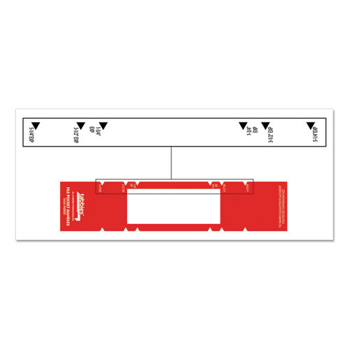 Image of Tabbies® File Pocket Handles, 9.63 X 2, Red/white, 4/sheet, 12 Sheets/pack
