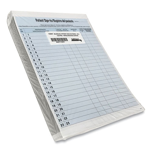 Image of Tabbies® Hipaa Labels, Patient Sign-In, 8.5 X 11, Blue, 23/sheet, 125 Sheets/pack