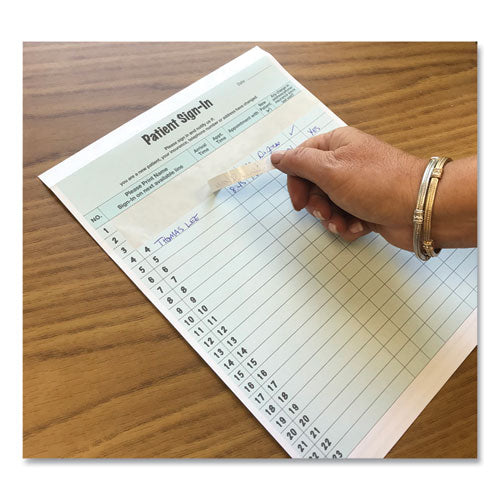 Image of Tabbies® Patient Sign-In Label Forms, Two-Part Carbon, 8.5 x 11.63, Green Sheets, 125 Forms Total
