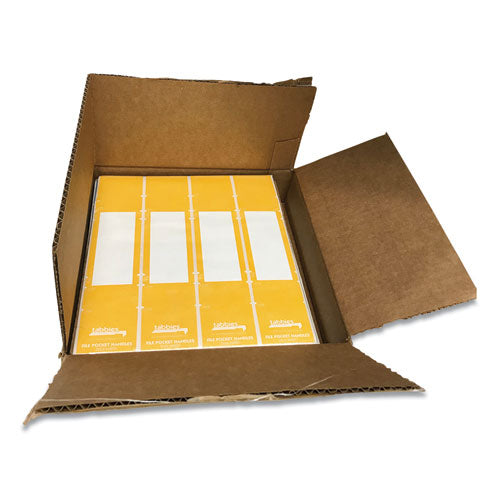 Image of Tabbies® File Pocket Handles, 9.63 X 2, Yellow/white, 4/sheet, 12 Sheets/pack